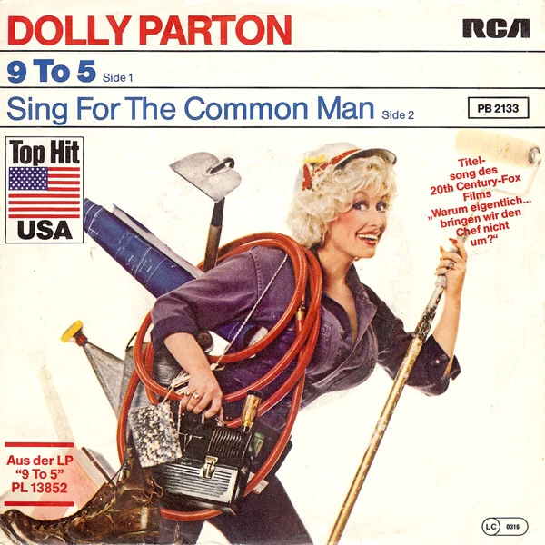 Vintage Dolly Parton 9 to 5 record sleeve